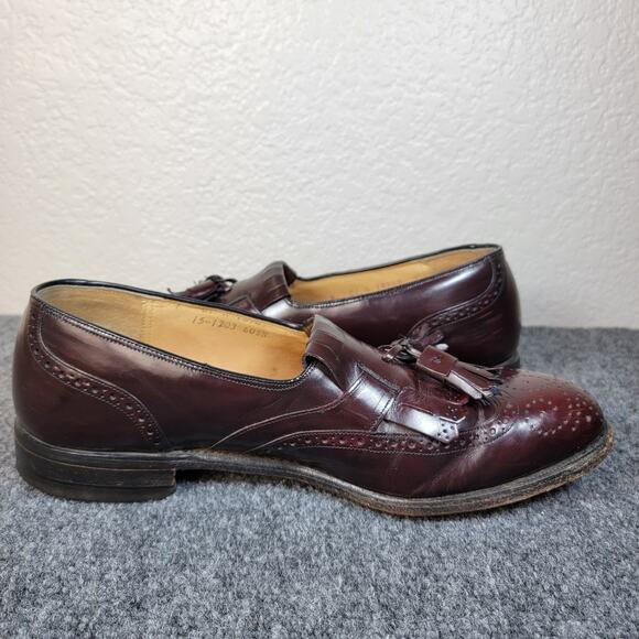 Vtg Johnston & Murphy Heritage Kiltie Tassel Wingtip Loafers Mens 9C Leather USA main image 9